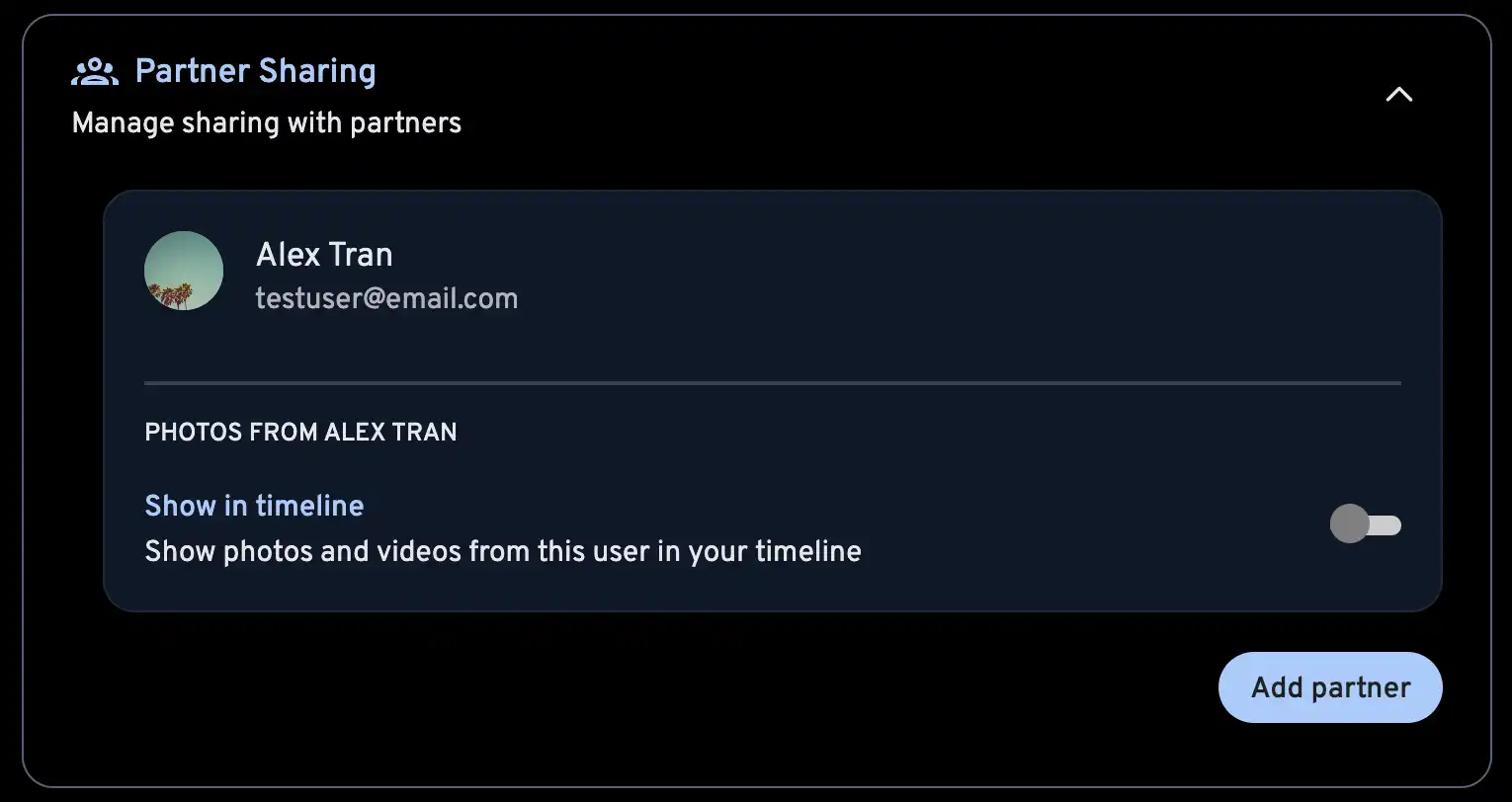 Partner Sharing for the web interface