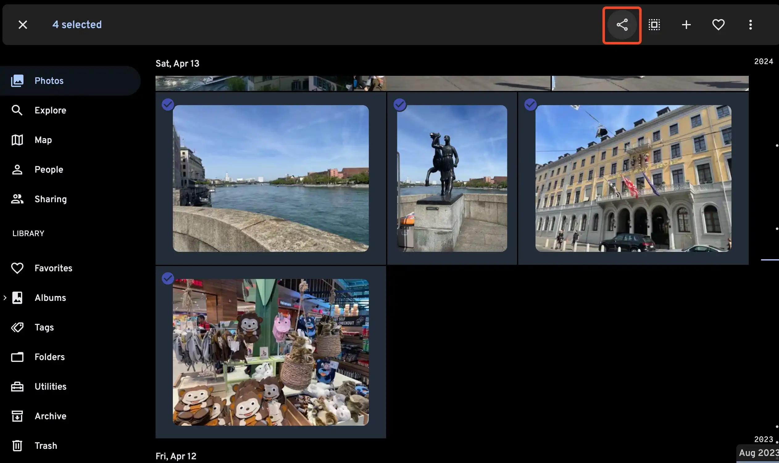 Creating public shared link from selection
